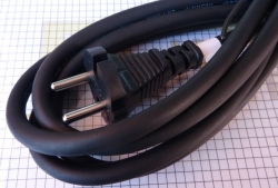 Přívodní kabel gumový - Flexo šňůra gumová 2x1mm 3m černá