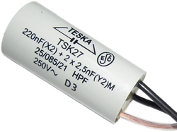 Odrušovací filtr TSK27; 220n+2x2n5 250VAC/6A 3 vývody
