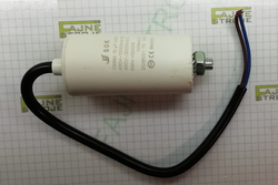 motorový běhový kondenzátor CBB60, 10 uF/450 VAC M8, (kabel + šroub)