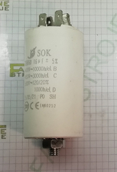 Motorový běhový kondenzátor SC 1141, 16 uF, 450-500 VAC (4 x faston + šroub)