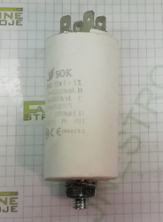 Motorový běhový kondenzátor SC 1141, 12 uF, 400-500 VAC (4 x faston + šroub)