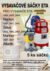 Sáčky z mikrovlákna ETA 0441, 1441, 24441, 1404, 2404, 3404, balení 5 kusů textilních sáčků