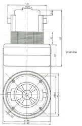 Motor vysavače 1000 W/230 V, AMETEK 060200492, (MGR 113031-BAS30750X)