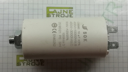 motorový běhový kondenzátor 10 uF/450 VAC, (2 x faston + šroub)