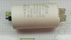 Motorový běhový kondenzátor SC 1141, 16 uF, 450-500 VAC (4 x faston + šroub)
